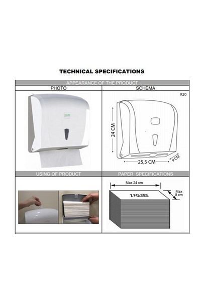 Şeker Portakalım Vialli K20b Z Layer Practical Bathroom Kitchen Paper Towel Dispenser 200 Pieces Black