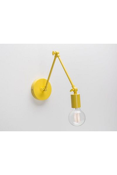 RİOLİGHT RETRO Vintage Modern Yellow 1Xe27 Metal Wall Sconce with Lampholder - Three Joints