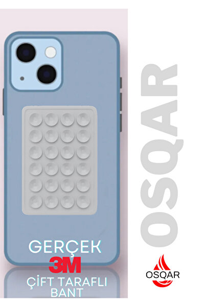 Osqar Telefon Tutucu Ahtapot Vantuz Beyaz Renk Gerçek 3M Yapışkanlı GRİ Renk