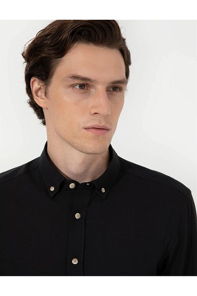 Pierre Cardin Μαύρο Slim Fit πουκάμισο