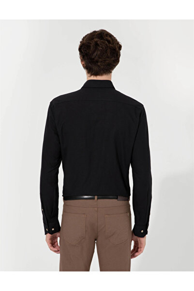 Pierre Cardin Черна прилепнала риза