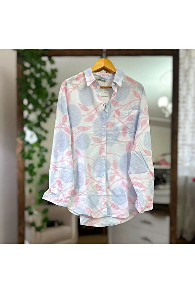 Seçkin Butik Nakışlı Oversize Kadın Gömlek