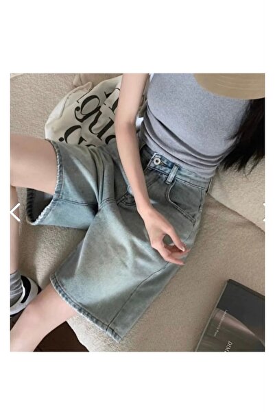 DENOKMODA UNISEX RAHAT KALIP GENİŞ PAÇA KOT KAPRİ