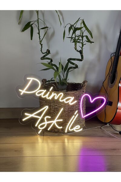 Neon Daima Aşk İle Neon Led Duvar Dekorasyonu