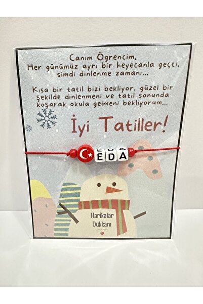 HARİKALAR DÜKKANI Ara Tatil Karne Hediyesi Makrome Detaylı İsimli Bileklik - ...