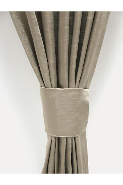 Premier Home Satin Background Curtain 140x260 Dark Beige