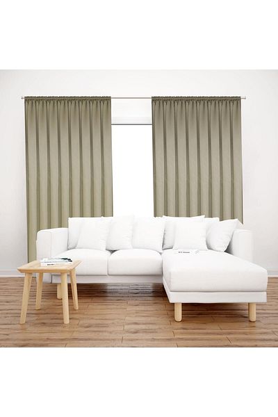 Premier Home Satin Background Curtain 140x260 Dark Beige