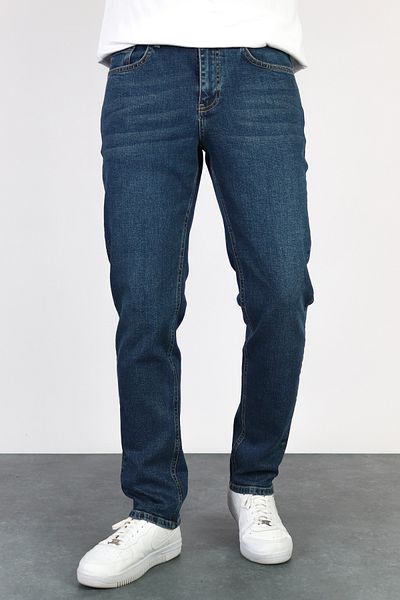HLT JEANS Ανδρικό Ocean Blue Regular Fit Tube Leg Stretchy Lycra Jeans Jeans Jeans HLTHE001976