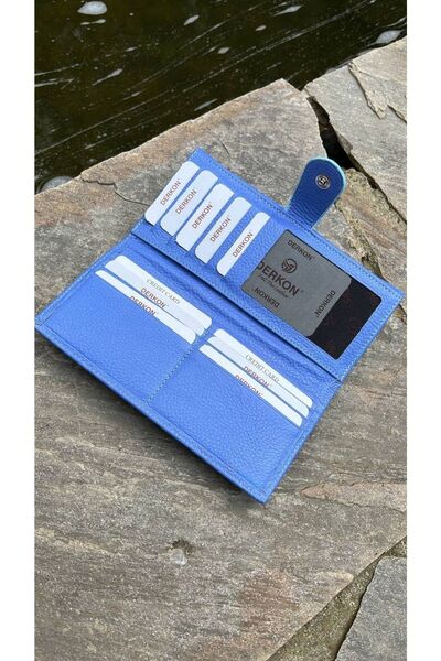 DERKON Genuine Leather Women's Wallet with Back Placket and Plenty of Card Ho...