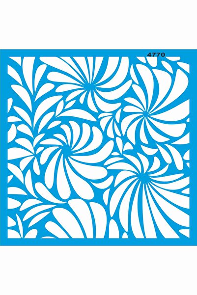 StencilSepeti نمط حائط على شكل أوراق شجر - قالب رسم استنسل 30 × 30 سم