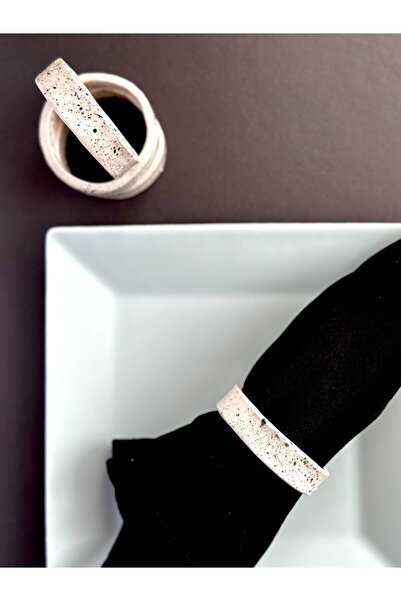 KABİLE SERAMİK طقم منديل وخاتم سيراميك مكون من 4 قطع - عرض خدمة أدوات المائدة