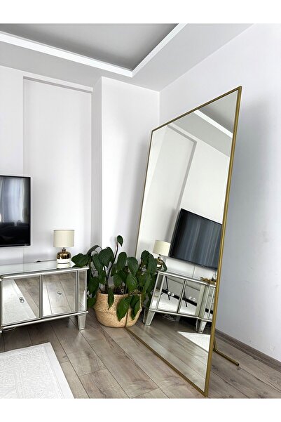 EFFE YAPI DEKOR Gold Metal Çerçeveli 180x100 Cm Boy Aynası ( Ayaksız )