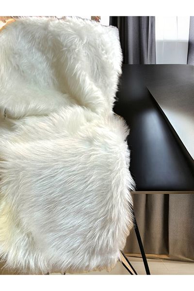 PLUSH STUDIO Zp Ymf White Long Furry, White Plush Fabric 100x150cm Textile, Home Textile