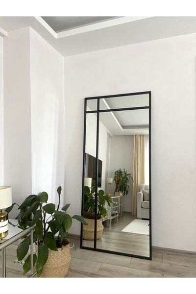 EFFE YAPI DEKOR Siyah Metal Çerçeveli 180x80 Cm Ayna