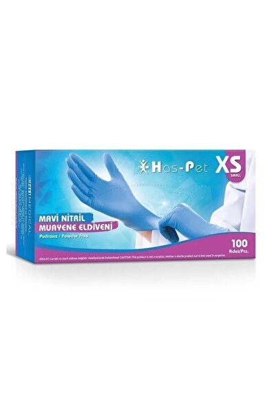 Has-Pet Mavi Nitril Pudrasız Eldiven XSmall 100 Adet