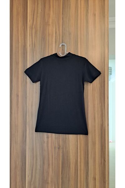 Alfa Women's Black Ecru and White HALF Sleeve Half Turtleneck Body