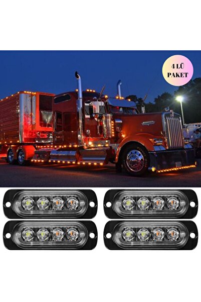 DEKOHOP Off Road Arazi Aracı Kamyon Kasa Dorse 12-24V 4 Led 8 Mod İkaz Ve Sin...