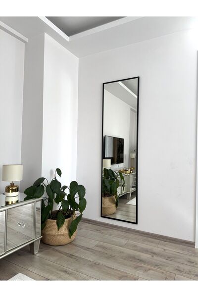EFFE YAPI DEKOR Siyah Metal Çerçeveli 180x50 Cm Boy Aynası