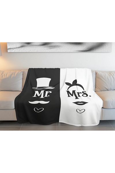 YORKADESIGN Valentine's Day Mr Mrs Fleece Blanket Double