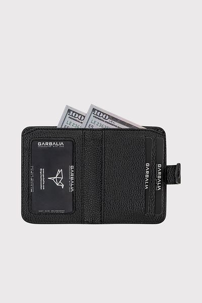 Garbalia Technological Leather Unisex Black Wallet Card Holder - Transparent Id Compartment, Lots of Compartments Card