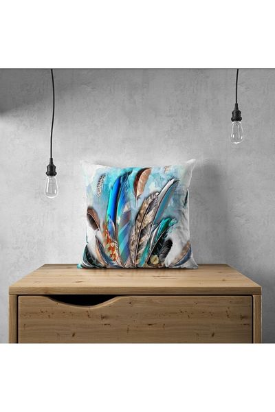 Lostello Home Husă de pernă cu pene colorate imprimată digital 43*43