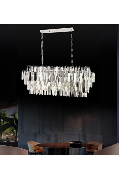 RONİSU AYDINLATMA Daisy Yemek Odası Taşlı Avize  Kristal Taşlı Avize