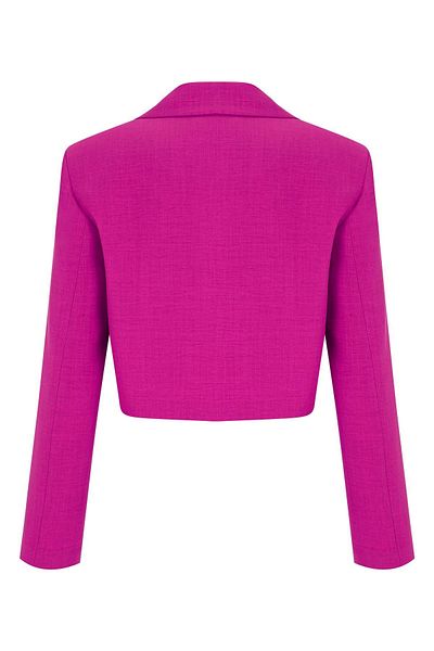 Whenever Company Cyclamen Color Linen Look Crop Jacket