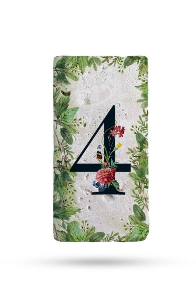 Begoloni Stone Decor Natural Stone Door Number, UV Printed Door Number 7.5x15...