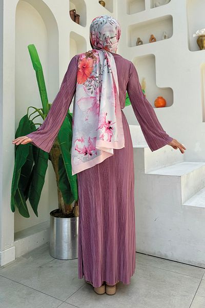 Bym Fashion 3897 Μοντέλο φόρεμα με σατινέ αποξηραμένο τριαντάφυλλο