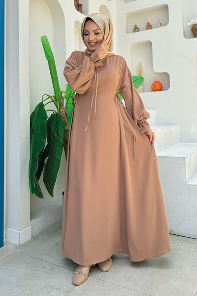 Bym Fashion Λεπτομερές φόρεμα με χρωματιστή γραβάτα βιζόν 6015