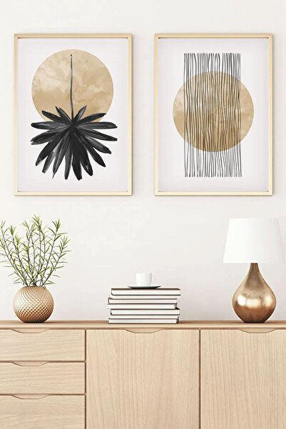 woodhomeworks Ahşap Çerçeveli Soyut Tablo