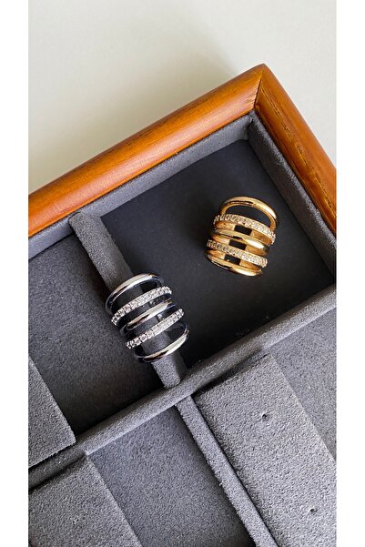 Bubbleatelier Taşlı çizgili (Earcuff) kıkırdak küpe