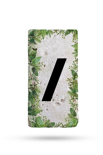 Begoloni Stone Decor Αριθμός πόρτας από φυσική πέτρα, Αριθμός πόρτας με τυπωμένο Uv 7,5x15cm Μοτίβο5 /