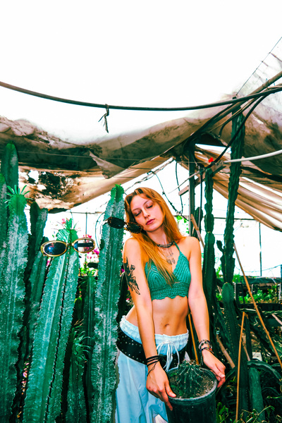 melongeneco Yeşil örgü crochet bralet