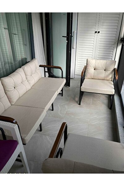 Serdemdizayn 3+1+1 Serdem Bahçe Balkon Takımı-bej