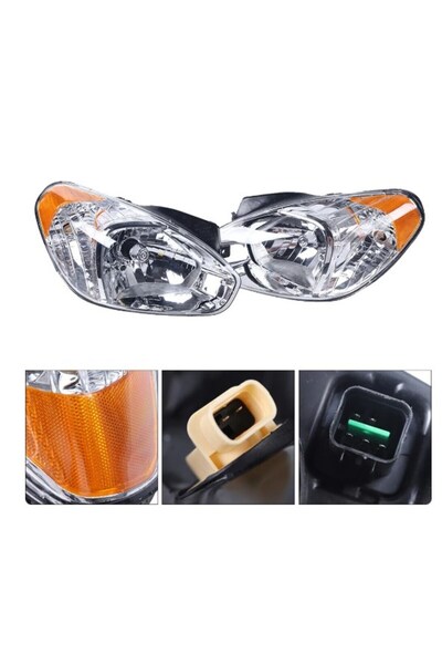 NS Nilser Auto Parts Hyundai Accent Era Sarı Elektırıklı Far Sağ-Sol Set 2007-2009