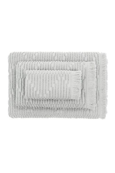 Green Black by Ecocotton Anisa Grey 100% βαμβακερό ζακάρ 3 τεμαχίων σετ πετσετών μπάνιου