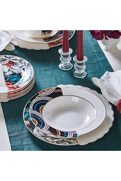 Neva N3508 Fion Hibrit 24 Parça 6 Kişilik Porselen Yemek Takımı