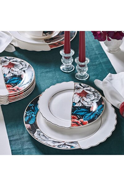 Neva N3508 Fion Hibrit 24 Parça 6 Kişilik Porselen Yemek Takımı