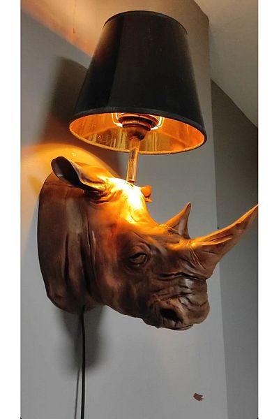 ufak dusler atölyesi Sconce Rhino Wall Lamp |   Handmade Decorative Lighting