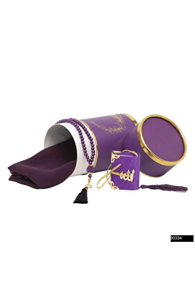 Furkan Neşriyat Taç Silindir Kutu + Mikro Kadife Püsküllü Kuran + Namaz Başör...