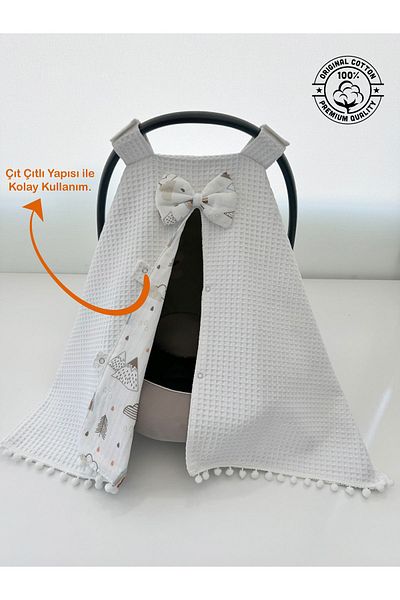 Jaju Baby Waffle Pike and Muslin Stroller - White Cover