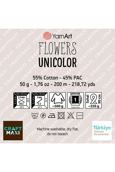 Yarnart Λουλούδια Unicolor - Πλεκτό Χέρι Νήμα Anthracite-745