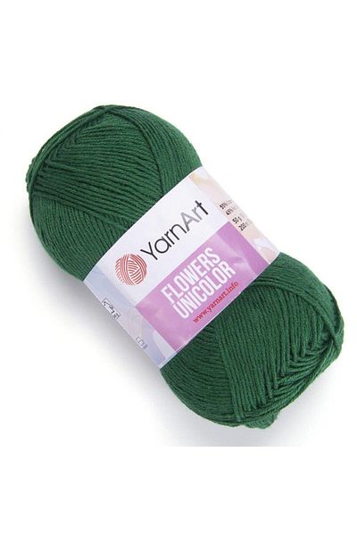 Yarnart Flowers Unicolor - Πλεκτό Χέρι Σμαραγδένιο Πράσινο-758