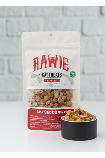 Rawie Freeze Dried Dana Yürek Kedi Ödül Maması, %100 Doğal, 40G