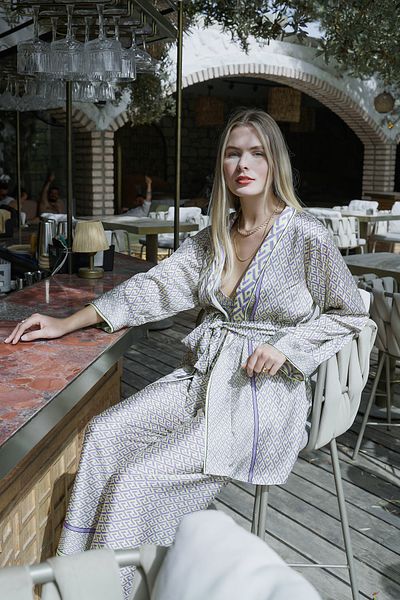 Mita Concept Satin 3-Piece Geometric Patterned Set