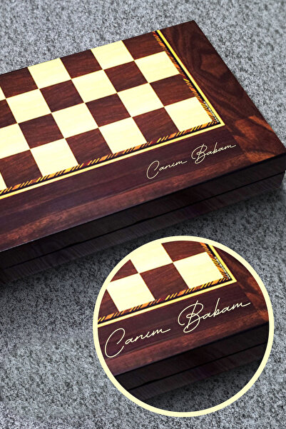 hediyemen Babaya Babalar Günü hediyesi Canım babam yazılı ahşap tavla