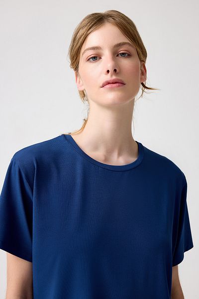 Los Ojos Тъмносиня тениска Melody Oversize Boyfriend