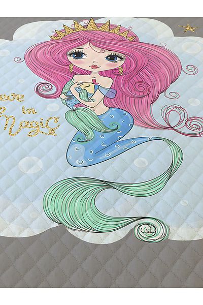 Evmila Mermaid Patterned, Printed Single and Children's Pique Set