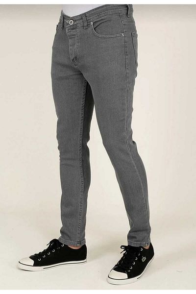 KING SEZAR Ανδρικό τζιν γκρι Slim Fit - Ανδρικό τζιν παντελόνι